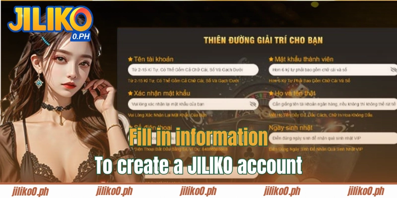 Fill in Register at JILIKO information correctly
