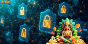 Visual representation of SSL encryption, firewall layers, and secure payment processing.
